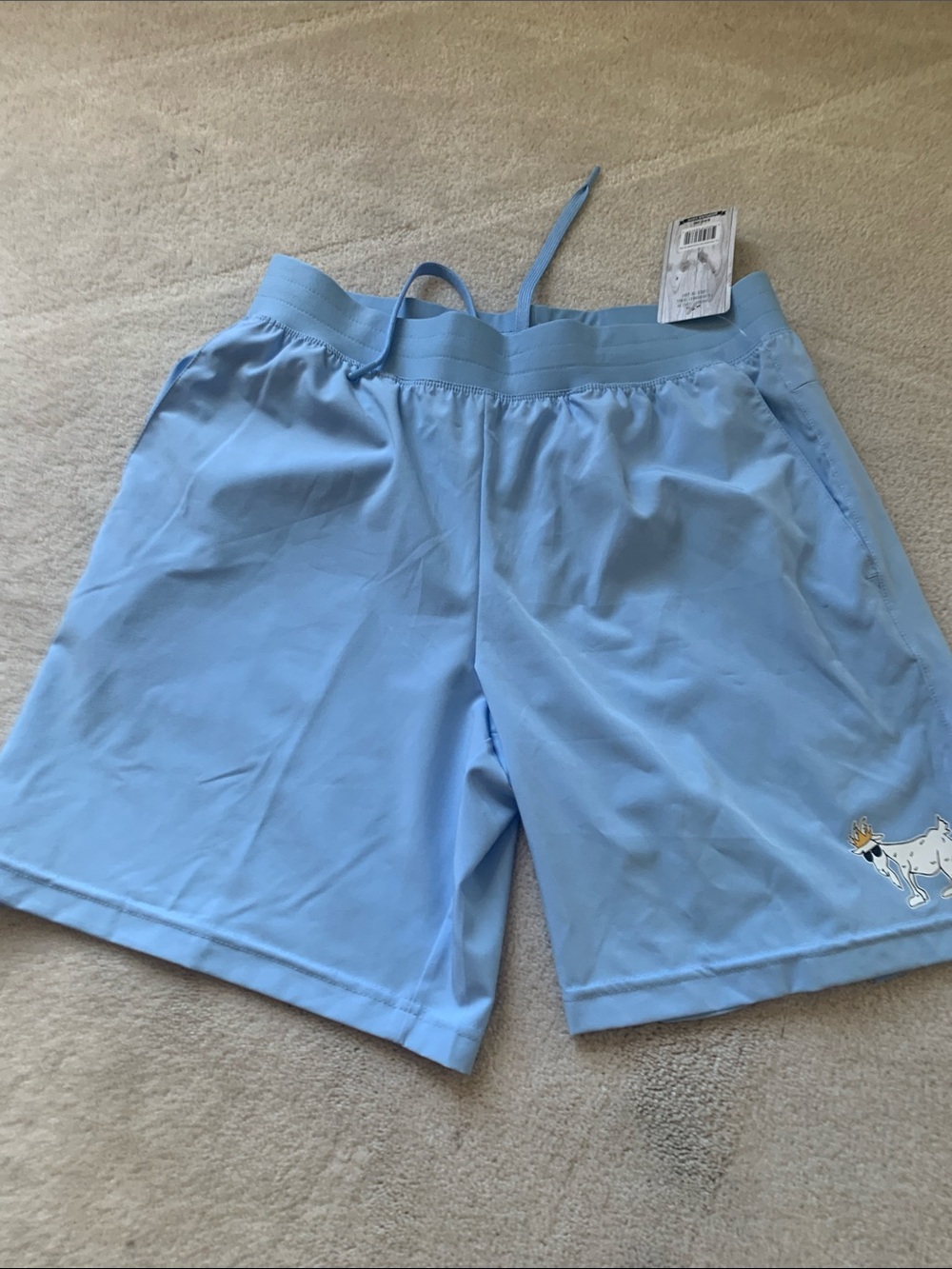 Men's Light Blue Athletic Shorts with Drawstring